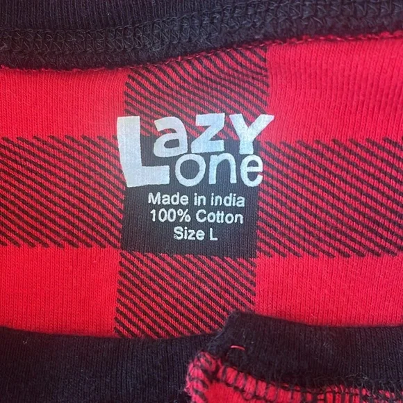 Lazy One Unisex Bear Cheeks FlapJack Adult Onesie Red and Black  Large - Picture 9 of 11